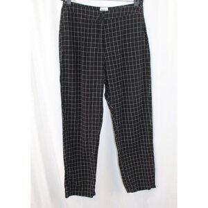 Princess Polly Womens Black White Check Ankle Dress Pants 4